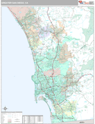 Greater San Diego Metro Area Digital Map Premium Style